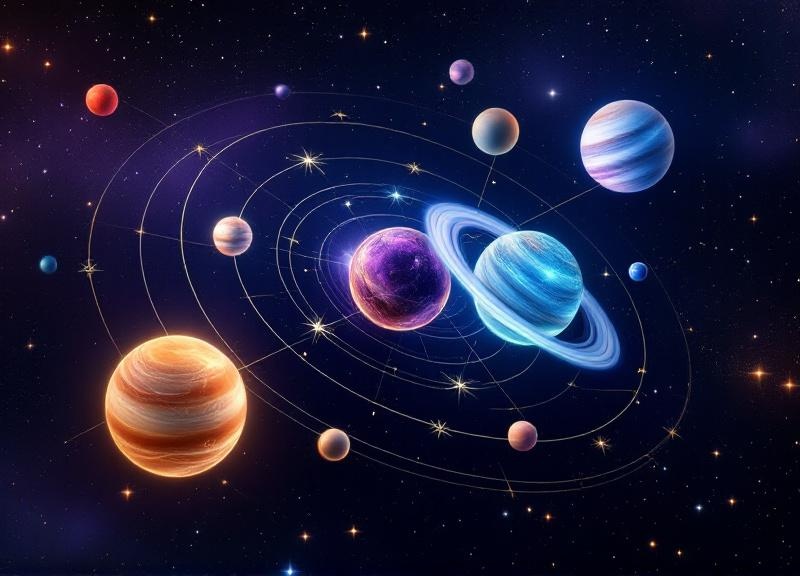 Visual guide showing planetary symbols and their meanings in birth chart interpretation