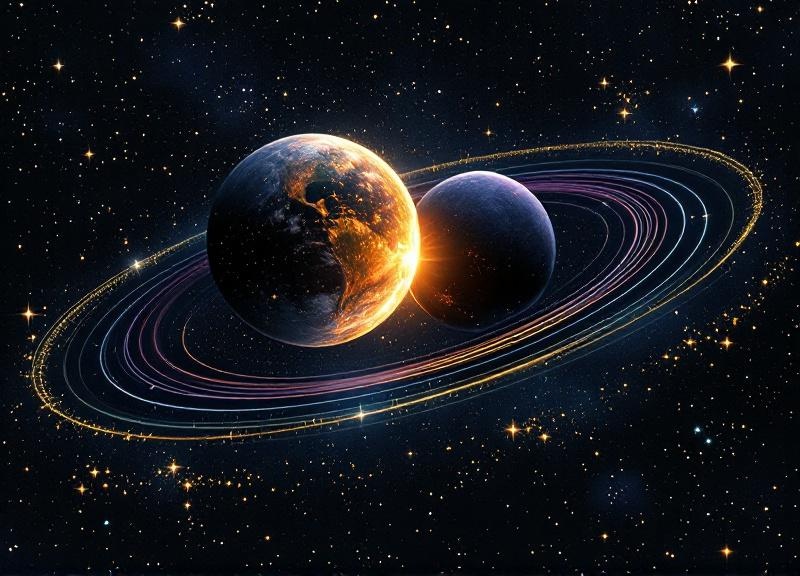 Astrological chart showing Uranus transit from Taurus to Gemini with planetary aspects highlighting relationship dynamics for 2026