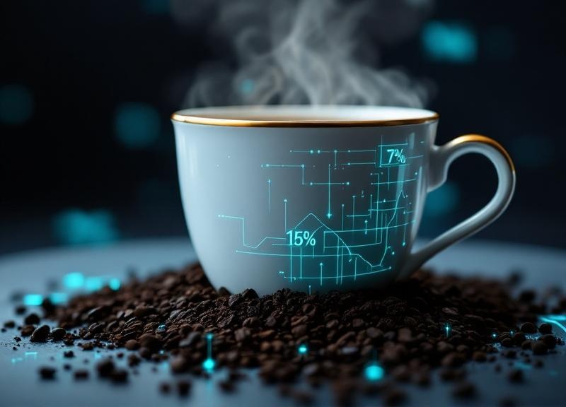 Side-by-side comparison of coffee cup reading symbols including heart, bird, and tree formations in coffee grounds