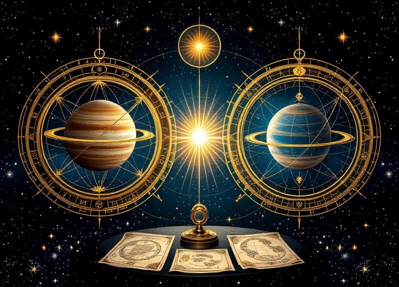 Timeline visualization of major Saturn-Pluto conjunctions with corresponding historical world events marked along axis