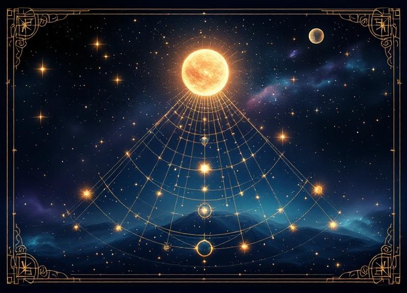 Diagram illustrating the relationship between zodiac signs and the 27 Nakshatras with planetary rulers