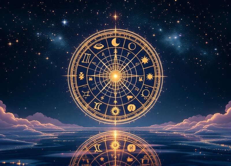 Infographic chart showing Aries child developmental traits by age with Mars symbolism and fire element themes
