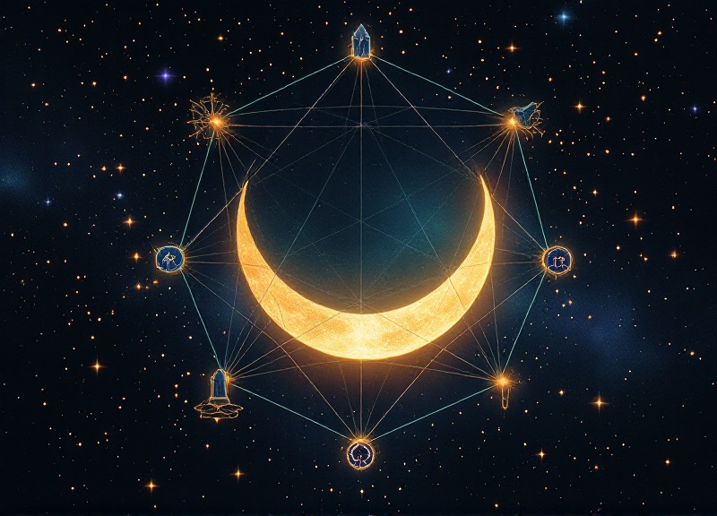 Visual diagram of the lunar nodes (Rahu and Ketu) representing karmic past and future growth in a child's chart