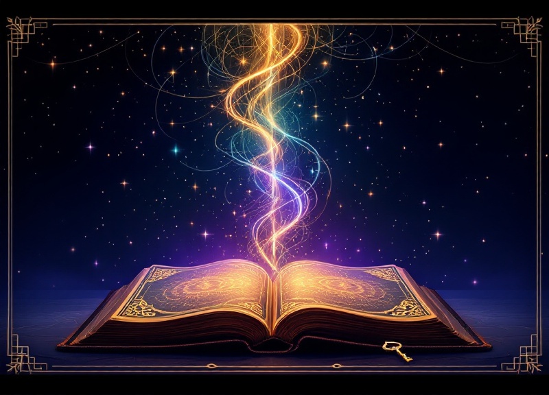 Split comparison image showing a psychic reader in meditation beside a geometric Akashic Blueprint chart