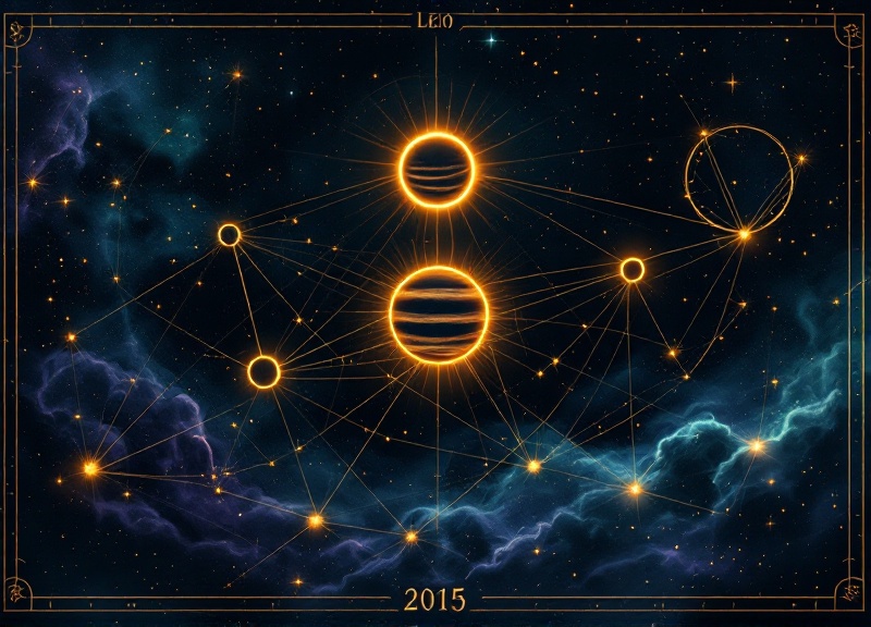 Astrological chart wheel highlighting Jupiter's position in Leo and opposition to Pluto in Aquarius during 2026