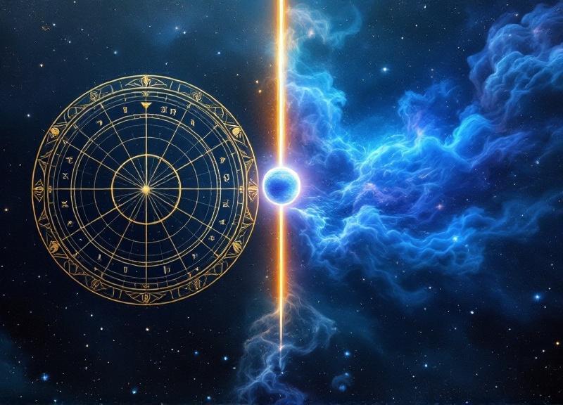 Visual comparison chart showing Neptune's dissolving waters meeting Aries fire energy in a transformative cosmic collision