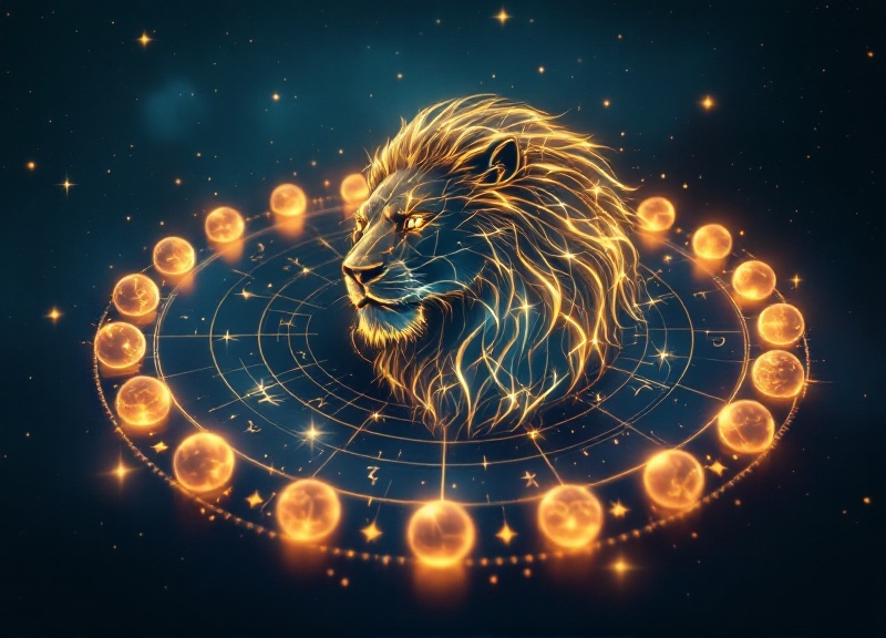Timeline visualization showing Jupiter's 12-year cycle through zodiac signs with Leo highlighted and key dates marked