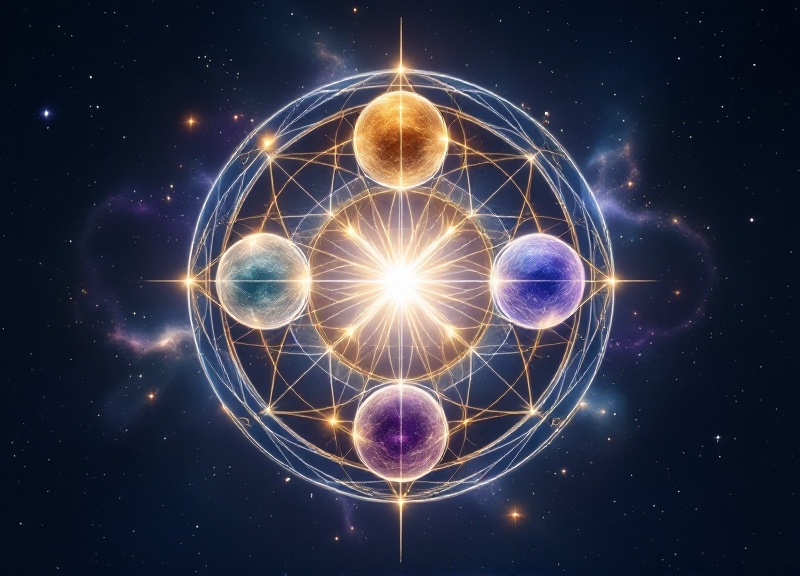 Astrological chart diagram showing Jupiter at 4° Leo, Uranus at 4° Gemini, Neptune at 4° Aries, and Pluto at 4° Aquarius forming the Barbault Basket configuration