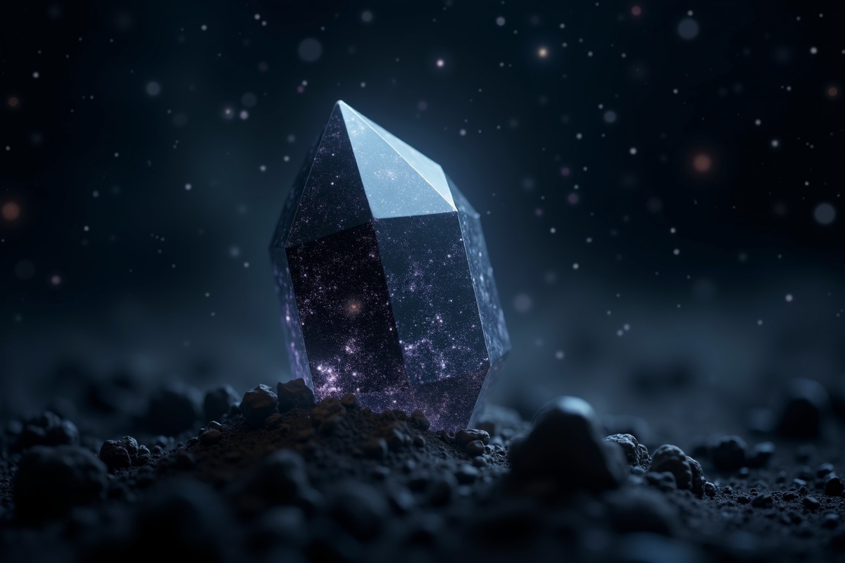 Black Spinel crystal illustration