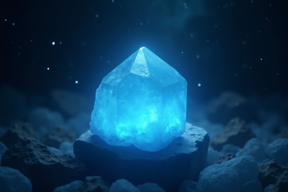 Blue Calcite crystal illustration
