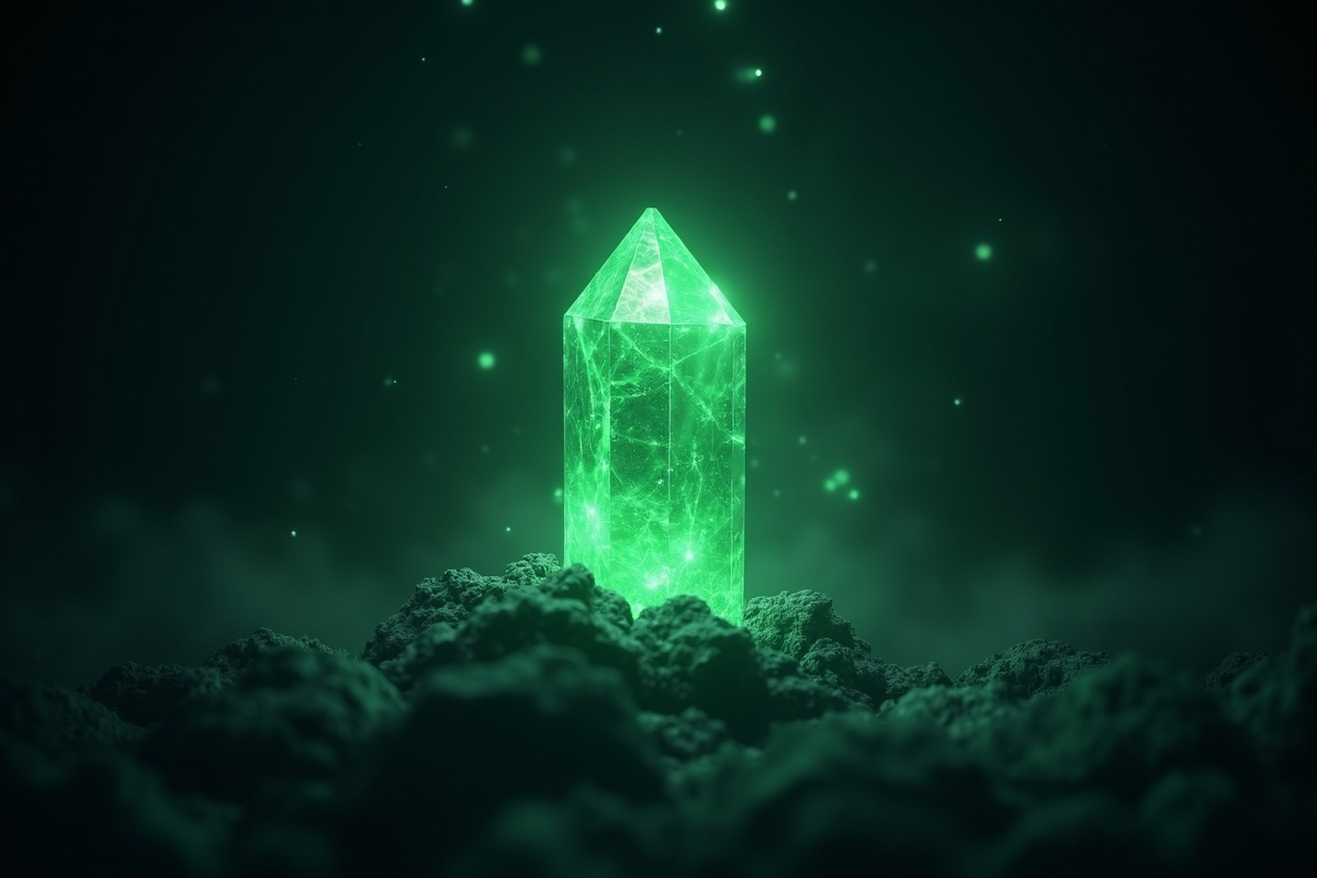 Emerald crystal illustration
