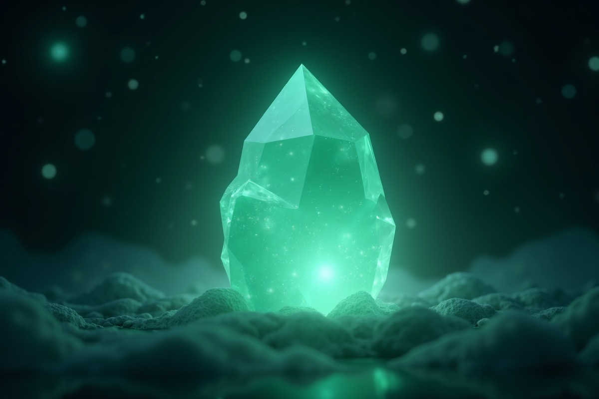 Green Calcite crystal illustration