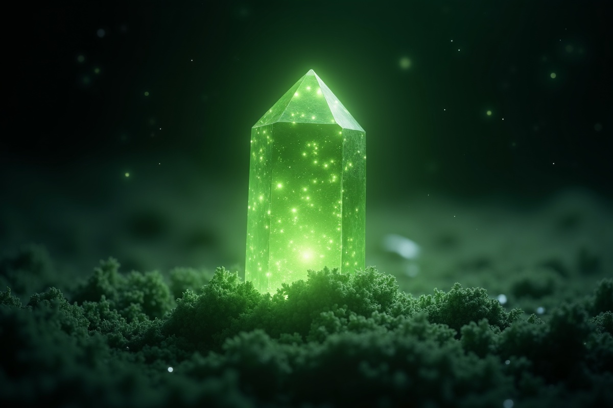 Peridot crystal illustration