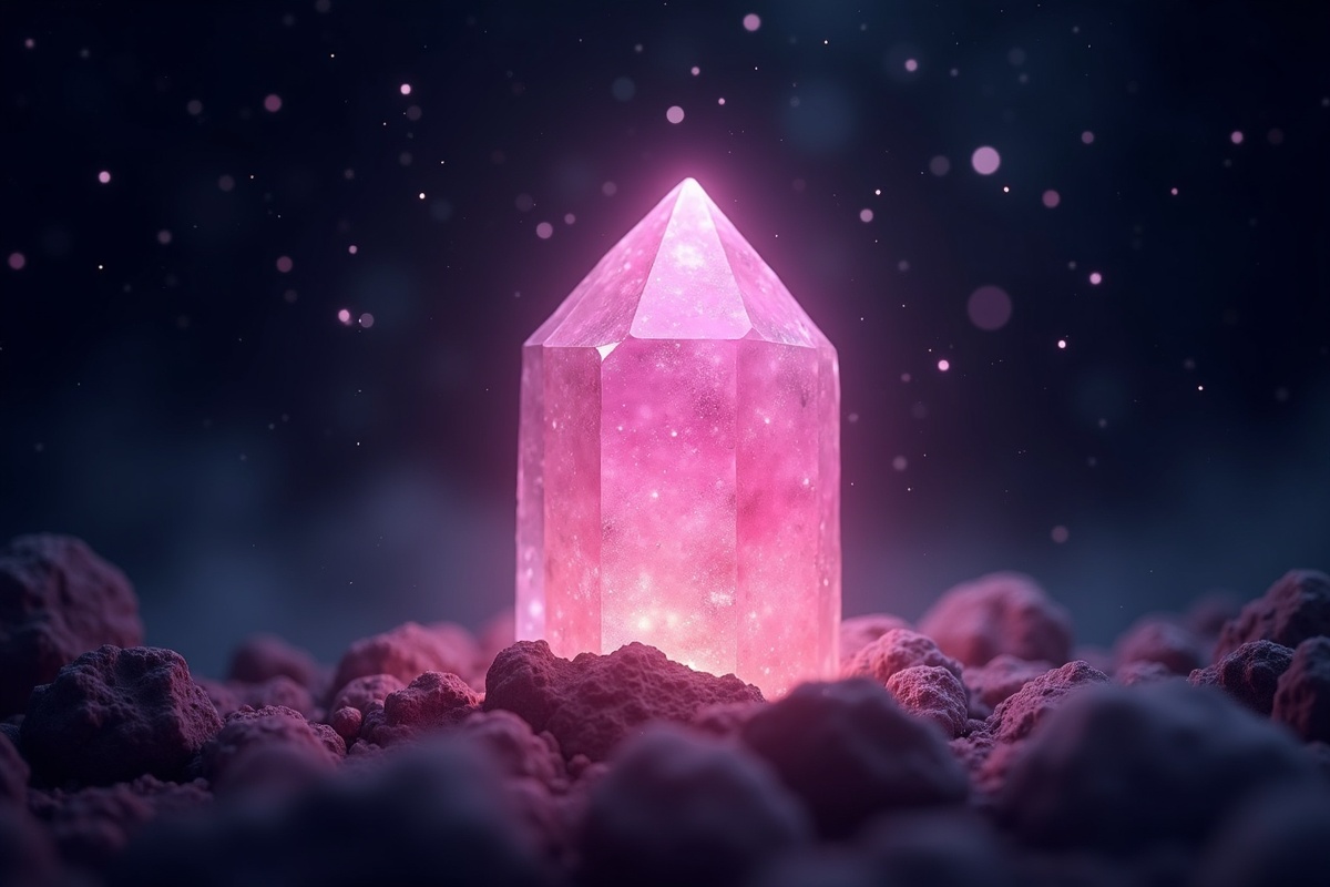 Rose Quartz crystal illustration