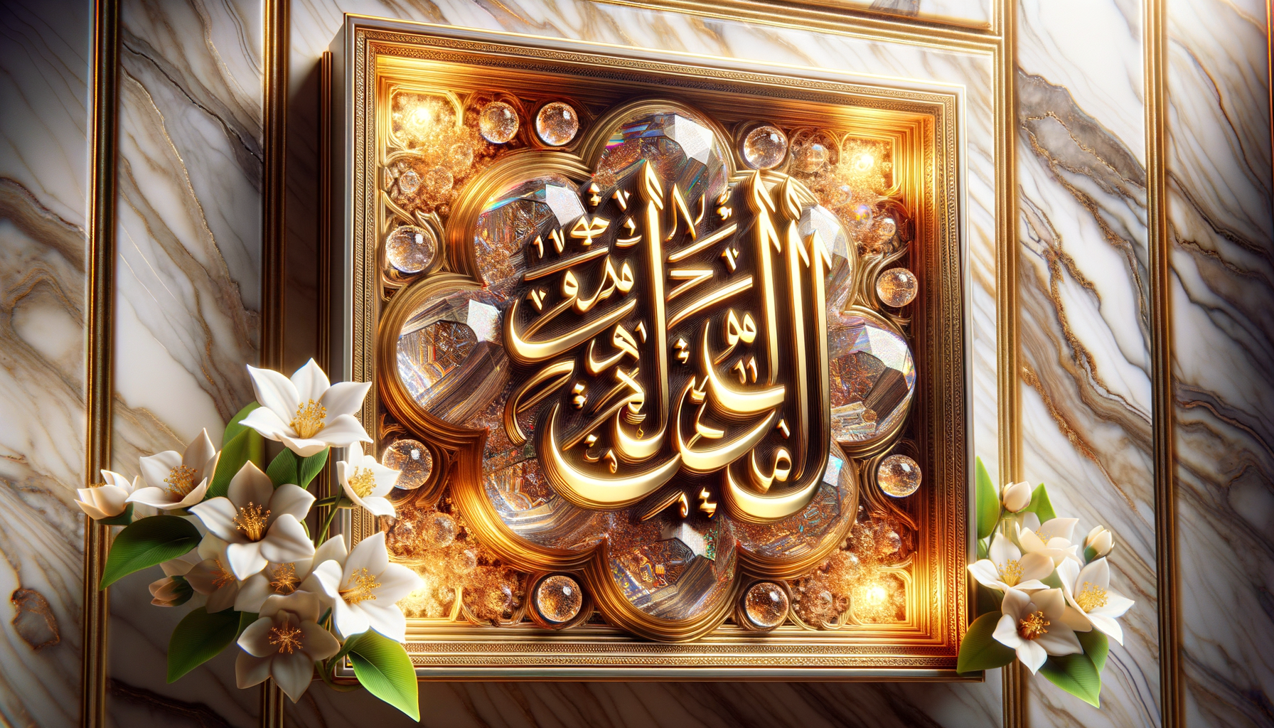 Ayatul Kursi cinematic wallpaper - free HD and 4K Ayatul Kursi Crystal Gold Wallpaper for desktop and phone