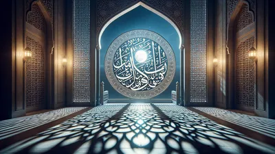 Ayatul Kursi cinematic wallpaper - free HD and 4K Ayatul Kursi Moonlit Script Wallpaper for desktop and phone