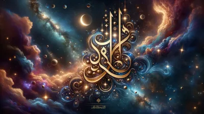 Bismillah Calligraphy cosmic wallpaper - free HD and 4K Bismillah Calligraphy Cosmic Script Wallpaper for desktop and phone