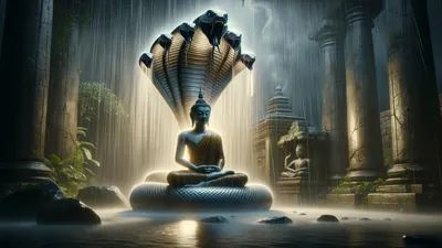 Lord Buddha cinematic wallpaper - free HD and 4K Lord Buddha Rain Meditation Wallpaper for desktop and phone
