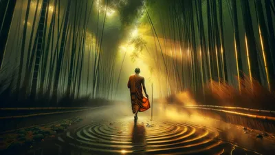 Lord Buddha cinematic wallpaper - free HD and 4K Lord Buddha Walking Dawn Wallpaper for desktop and phone