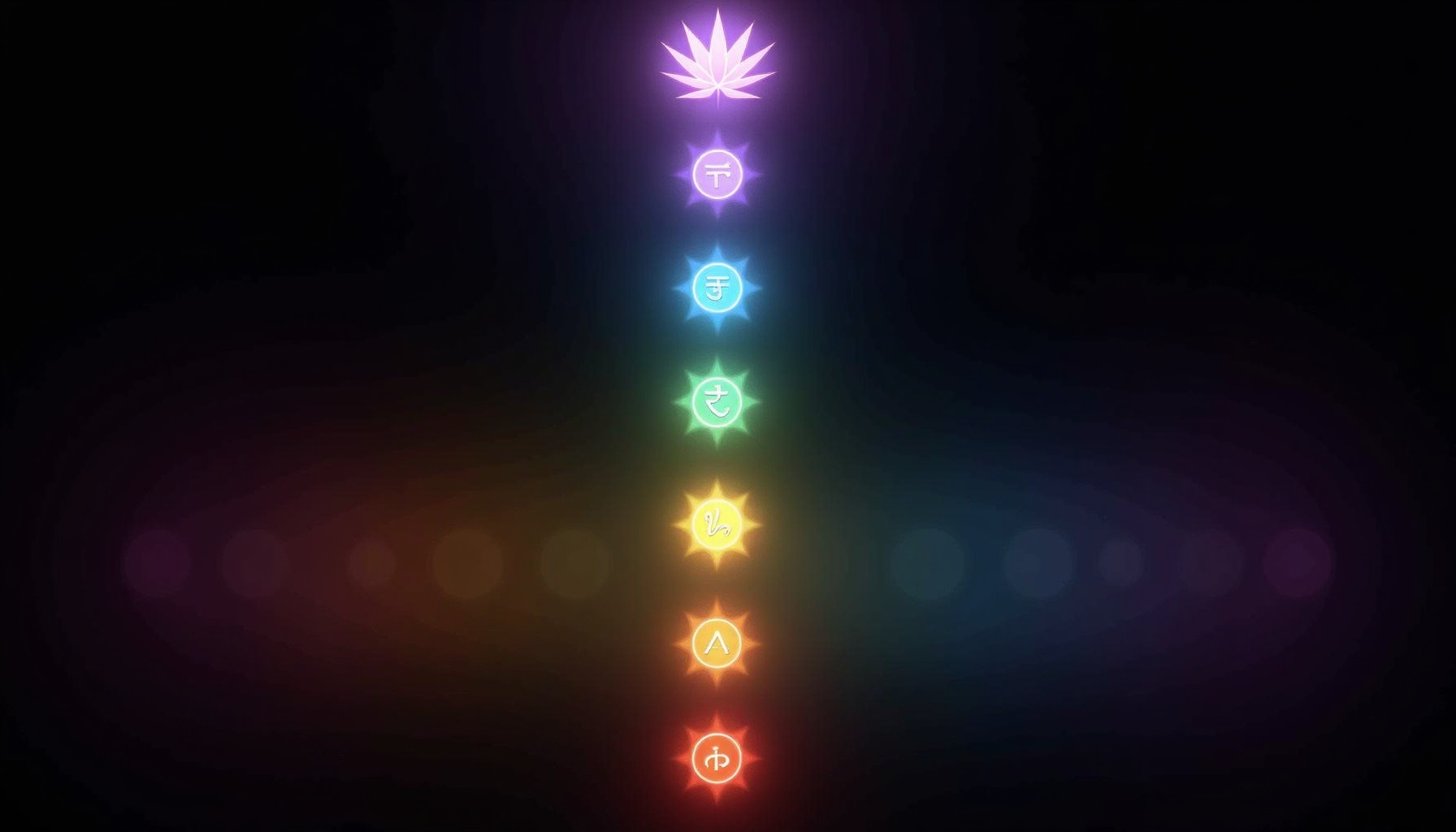 Chakra Energy Art Rainbow Energy Dark Wallpaper - dark amoled wallpaper