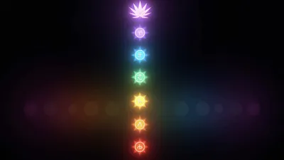 Chakra Energy Art Rainbow Energy Dark Wallpaper - dark amoled wallpaper