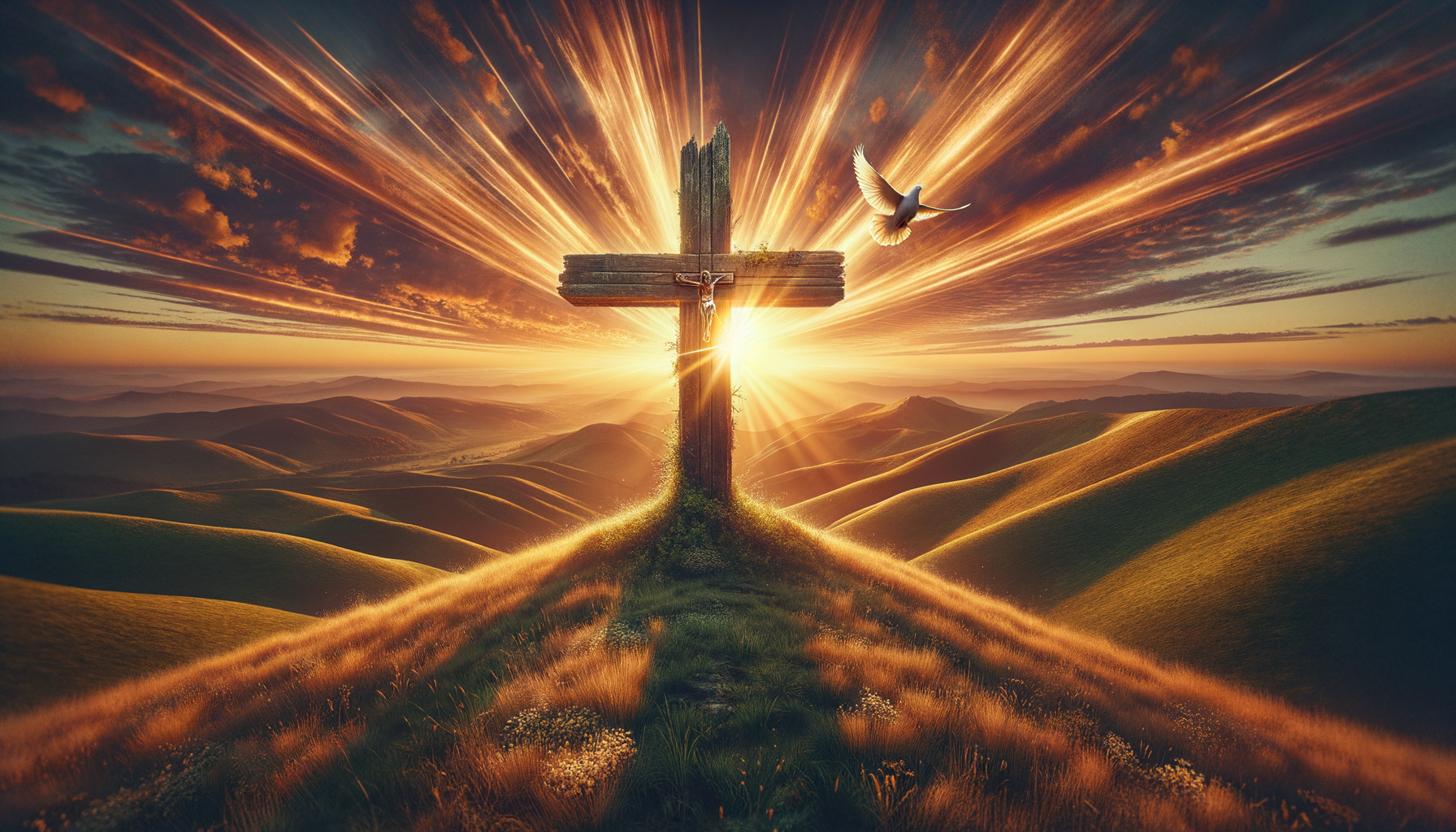 Cross / Christian Symbol Hilltop Sunrise Wallpaper - cinematic wallpaper