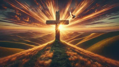 Cross / Christian Symbol cinematic wallpaper - free HD and 4K Cross / Christian Symbol Hilltop Sunrise Wallpaper for desktop and phone