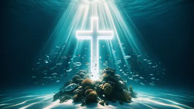 Cross / Christian Symbol cinematic wallpaper - free HD and 4K Cross / Christian Symbol Underwater Light Wallpaper for desktop and phone