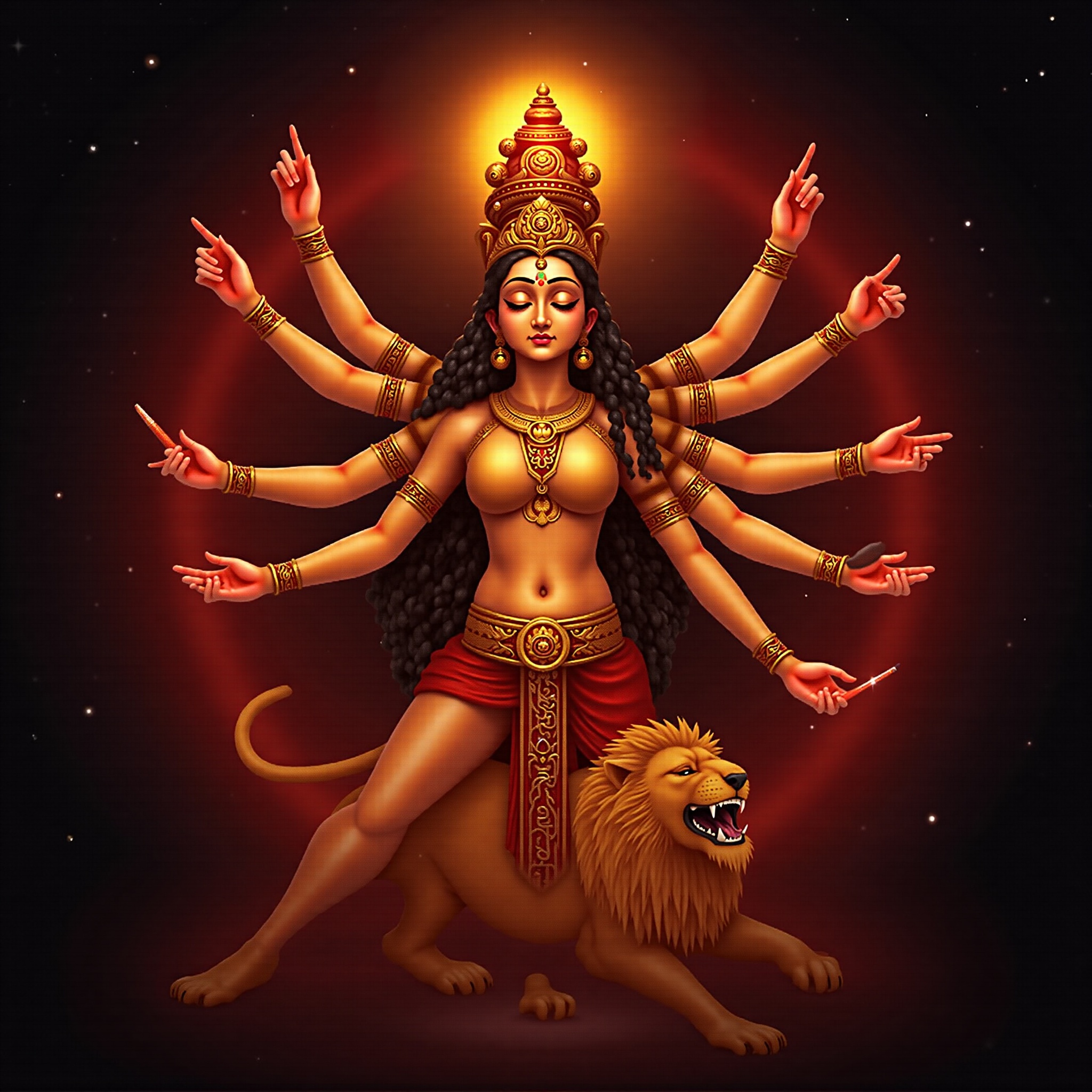 Goddess Durga Cosmic Shakti Wallpaper - free cosmic spiritual wallpaper for desktop and mobile