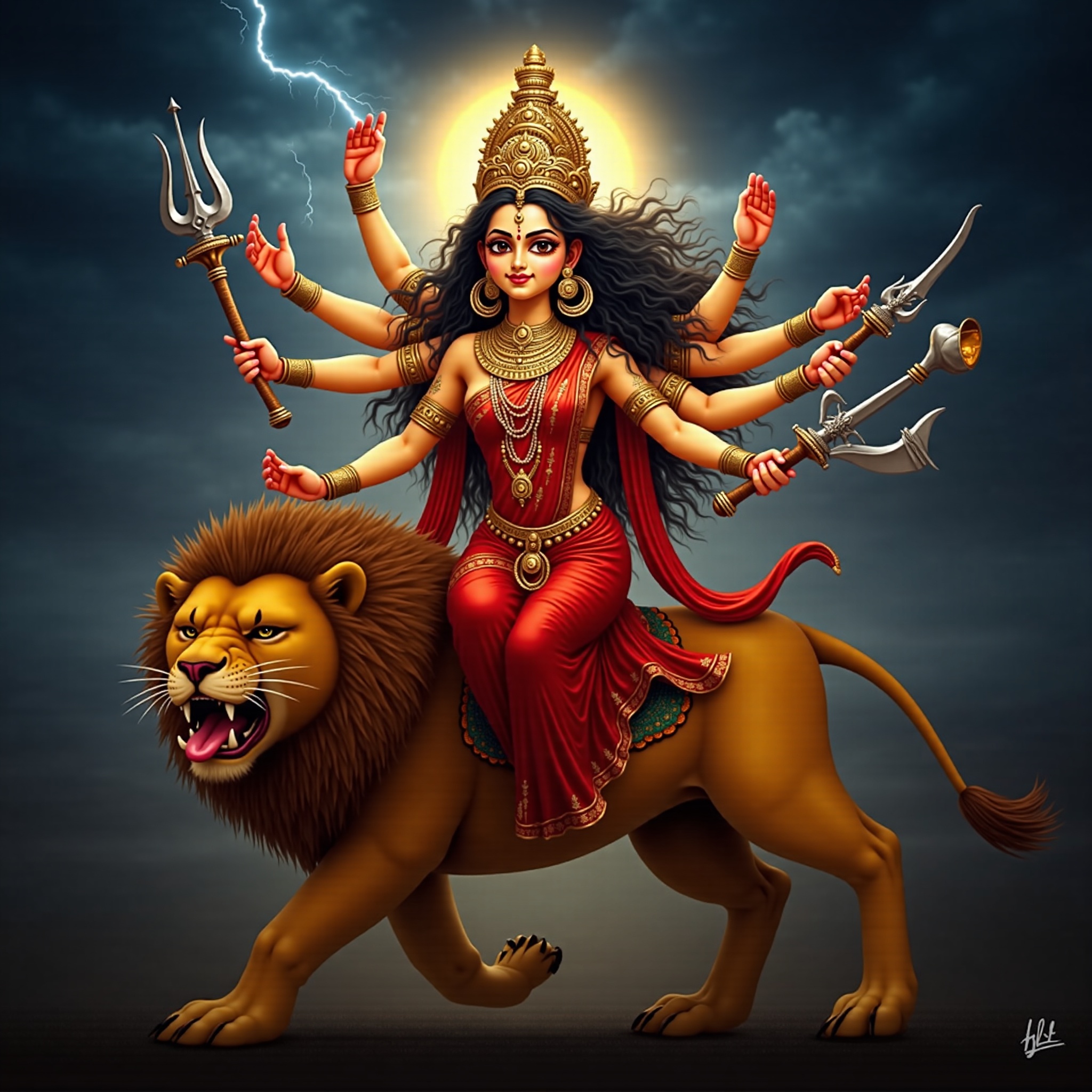 Goddess Durga cinematic wallpaper - free HD and 4K Goddess Durga Warrior Glory Wallpaper for desktop and phone