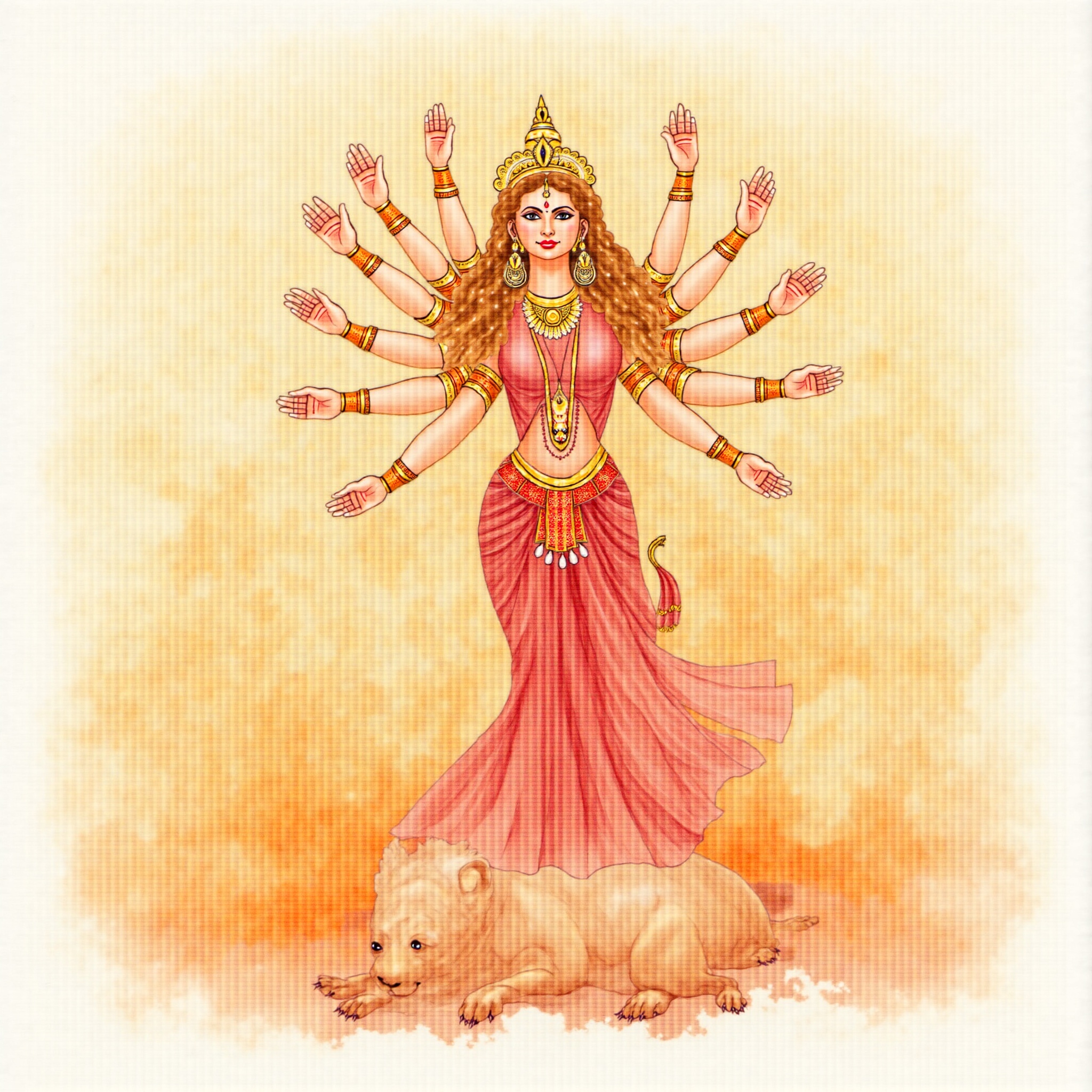 Goddess Durga watercolor wallpaper - free HD and 4K Goddess Durga Watercolor Power Wallpaper for desktop and phone