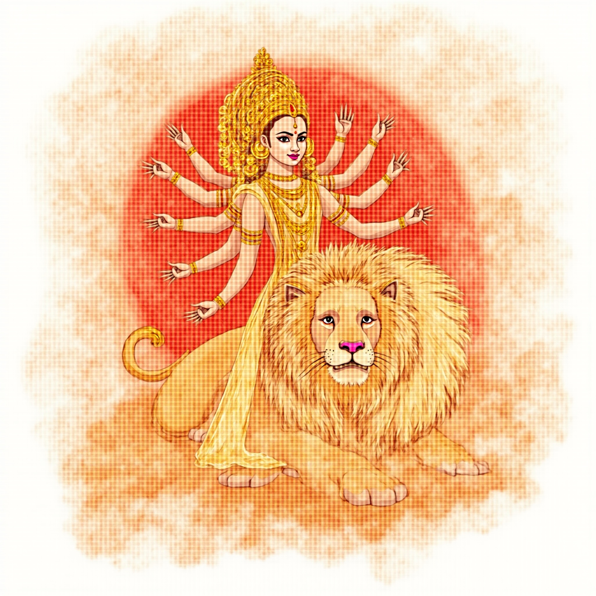 Goddess Durga watercolor wallpaper - free HD and 4K Goddess Durga Watercolor Power Wallpaper for desktop and phone