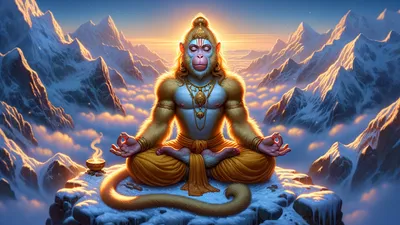 Lord Hanuman traditional wallpaper - free HD and 4K Lord Hanuman Meditation Himalayas Wallpaper for desktop and phone