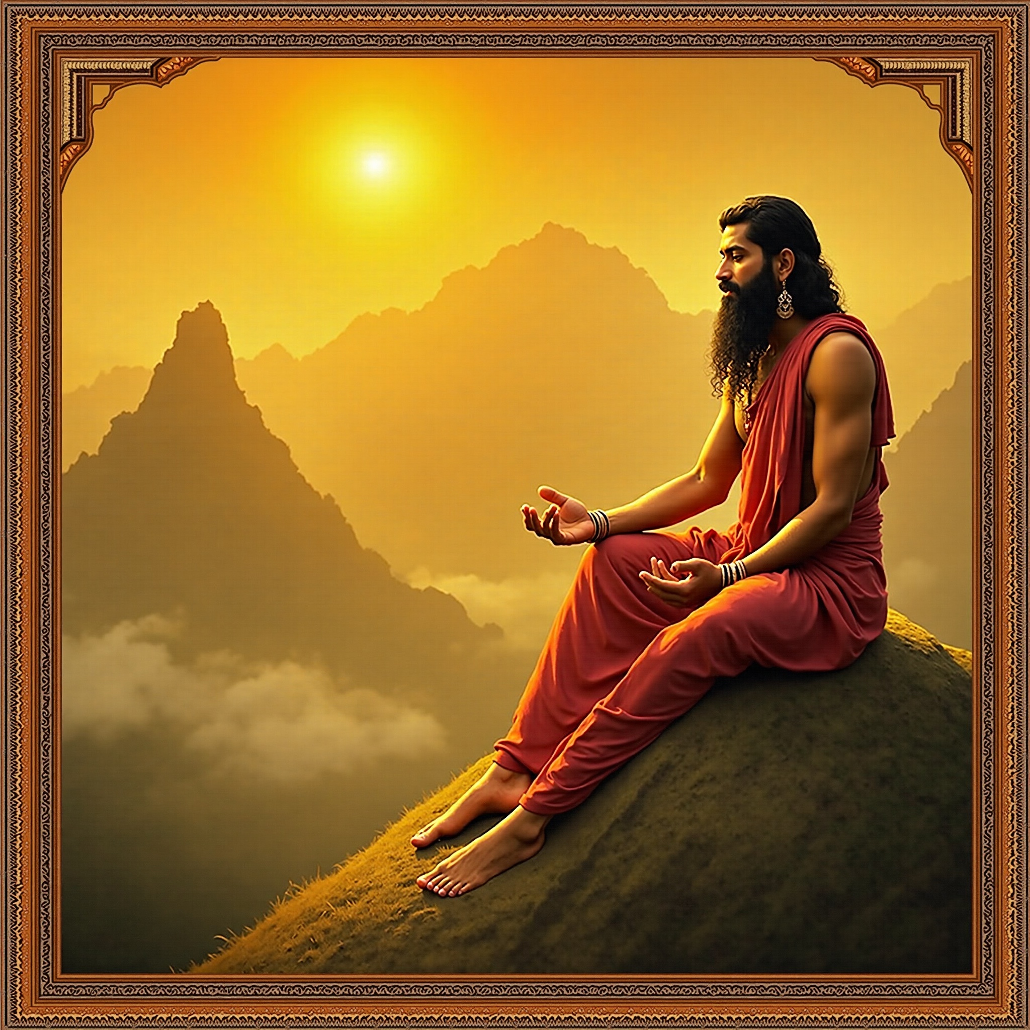 Lord Hanuman traditional wallpaper - free HD and 4K Lord Hanuman Meditation Mountain Wallpaper for desktop and phone