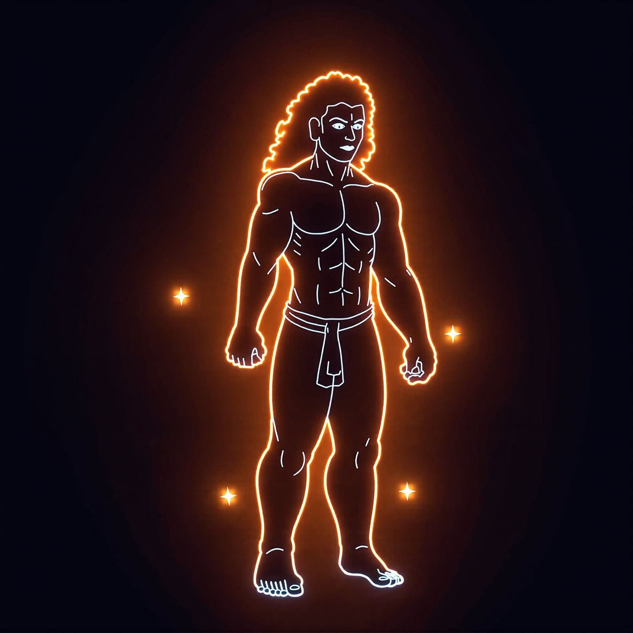 Lord Hanuman Neon Devotion Wallpaper - neon wallpaper