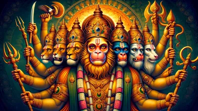 Lord Hanuman cosmic wallpaper - free HD and 4K Lord Hanuman Panchmukhi Wallpaper for desktop and phone