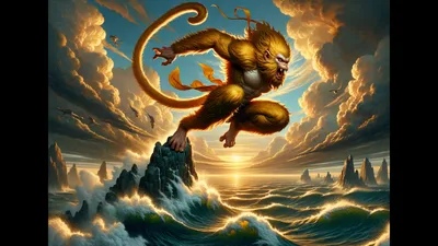 Lord Hanuman cinematic wallpaper - free HD and 4K Lord Hanuman Sundarkand Ocean Wallpaper for desktop and phone