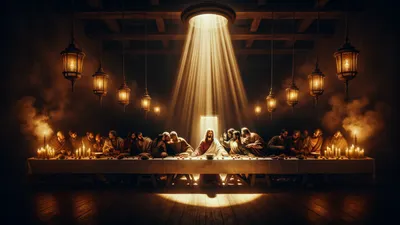 Jesus Christ cinematic wallpaper - free HD and 4K Jesus Christ Last Supper Light Wallpaper for desktop and phone