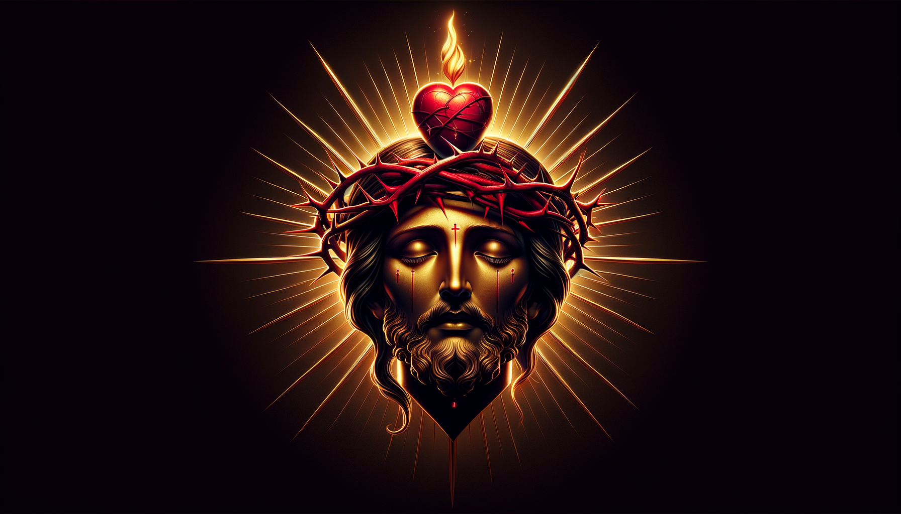 Jesus Christ Sacred Heart Dark Wallpaper - dark amoled wallpaper