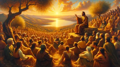 Jesus Christ traditional wallpaper - free HD and 4K Jesus Christ Sermon Mount Wallpaper for desktop and phone