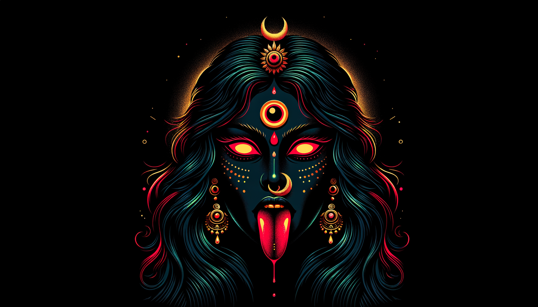 Goddess Kali Divine Mother Dark Wallpaper - dark amoled wallpaper