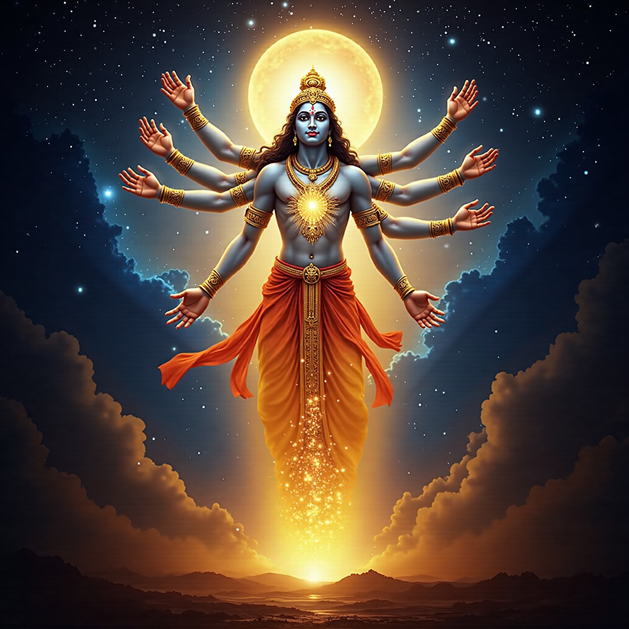 Lord Krishna cosmic wallpaper - free HD and 4K Lord Krishna Cosmic Vishwaroop Wallpaper for desktop and phone