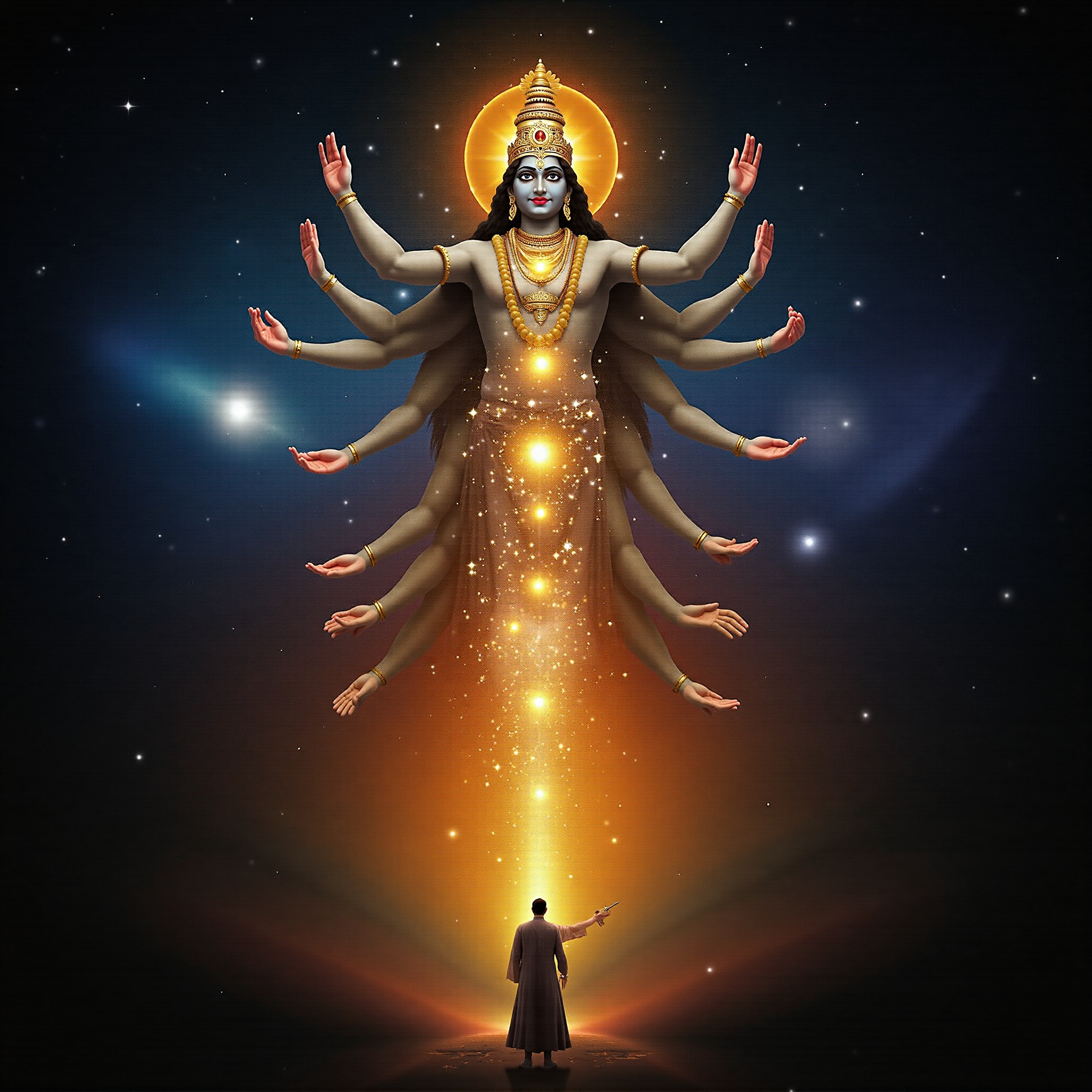 Lord Krishna cosmic wallpaper - free HD and 4K Lord Krishna Cosmic Vishwaroop Wallpaper for desktop and phone