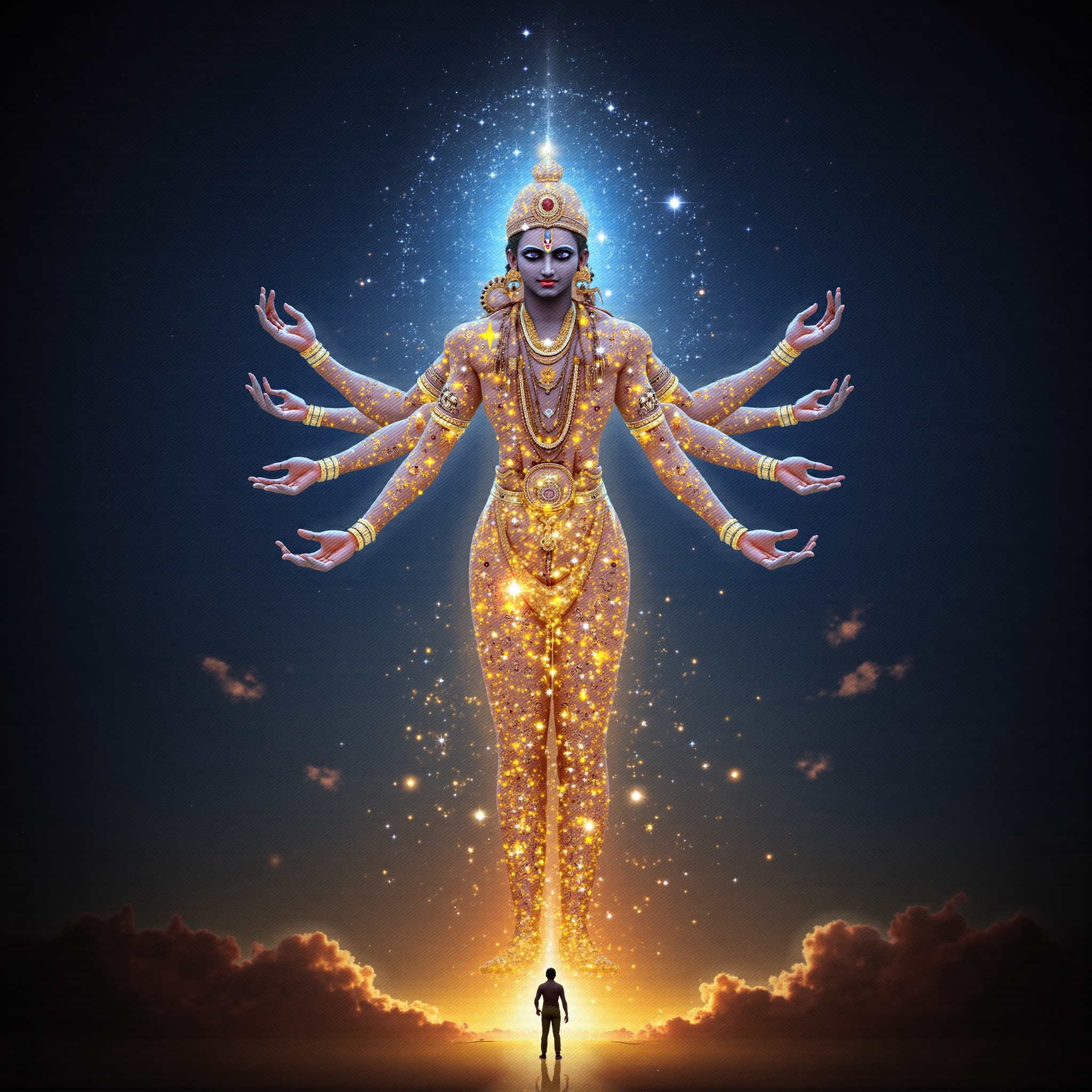 Lord Krishna cosmic wallpaper - free HD and 4K Lord Krishna Cosmic Vishwaroop Wallpaper for desktop and phone