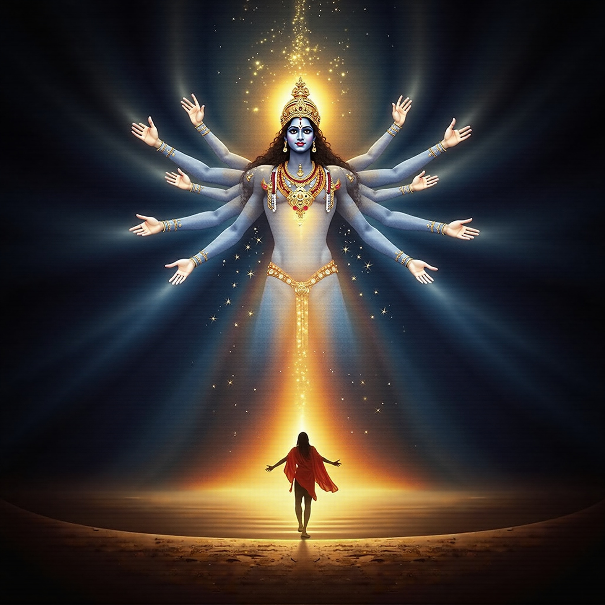 Lord Krishna cosmic wallpaper - free HD and 4K Lord Krishna Cosmic Vishwaroop Wallpaper for desktop and phone