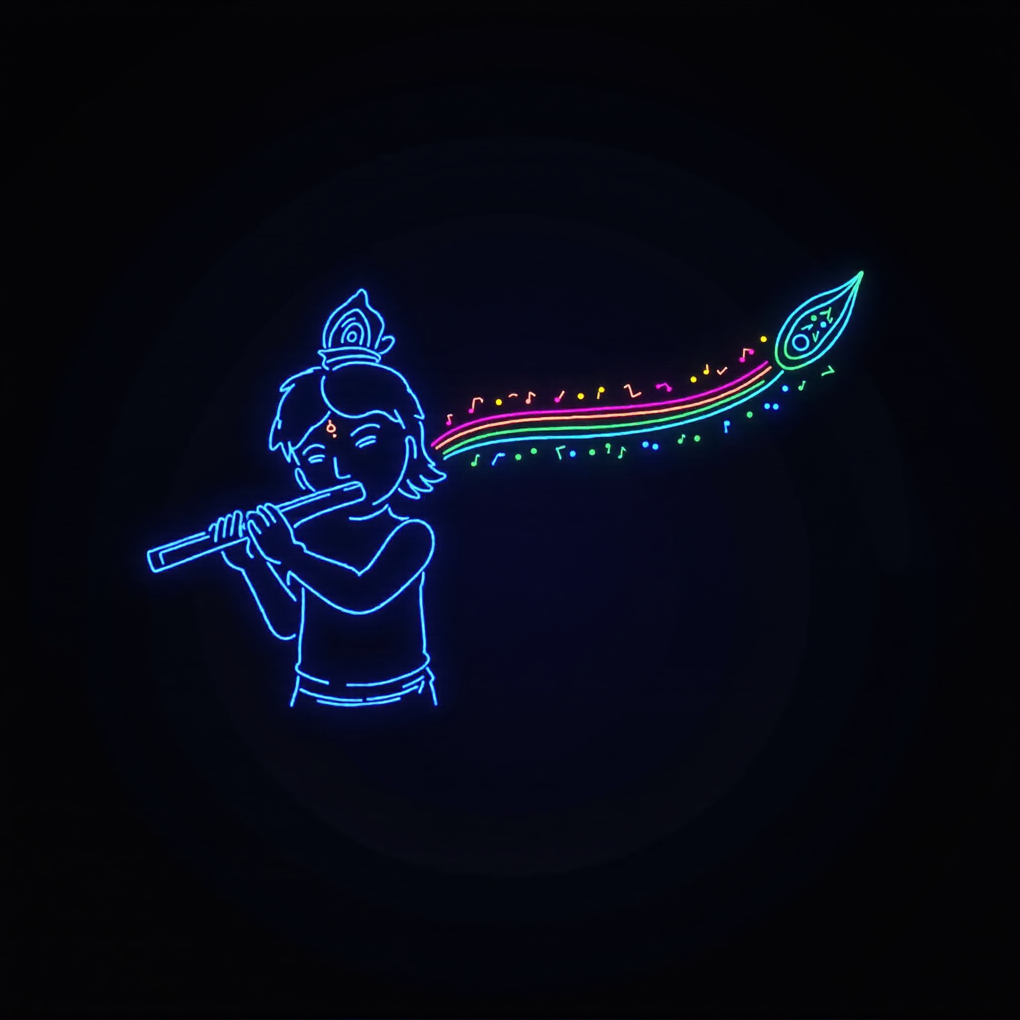 Lord Krishna neon wallpaper - free HD and 4K Lord Krishna Neon Divine Wallpaper for desktop and phone