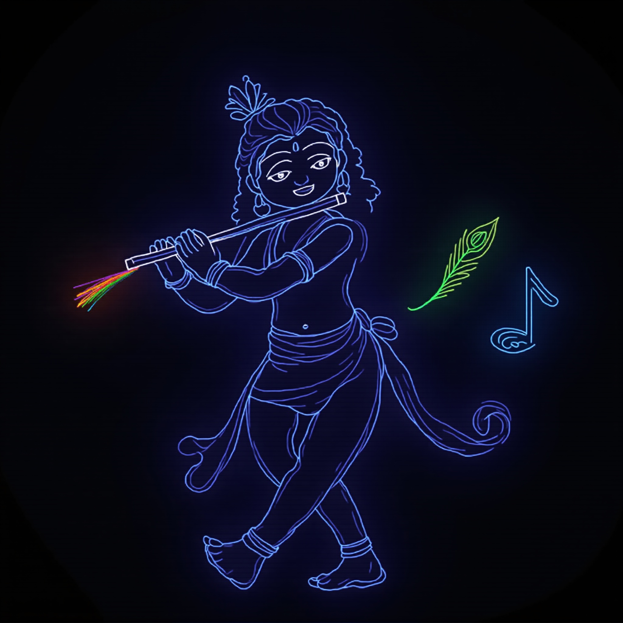 Lord Krishna neon wallpaper - free HD and 4K Lord Krishna Neon Divine Wallpaper for desktop and phone