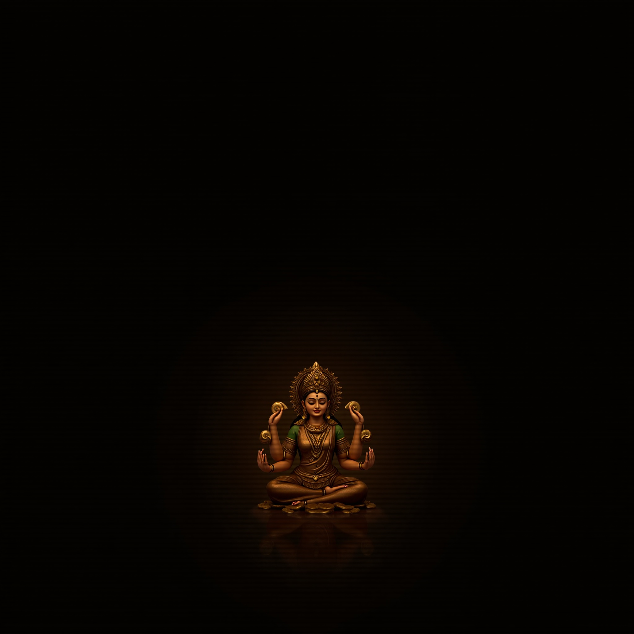 Goddess Lakshmi dark amoled wallpaper - free HD and 4K Goddess Lakshmi Dark Golden Wallpaper for desktop and phone