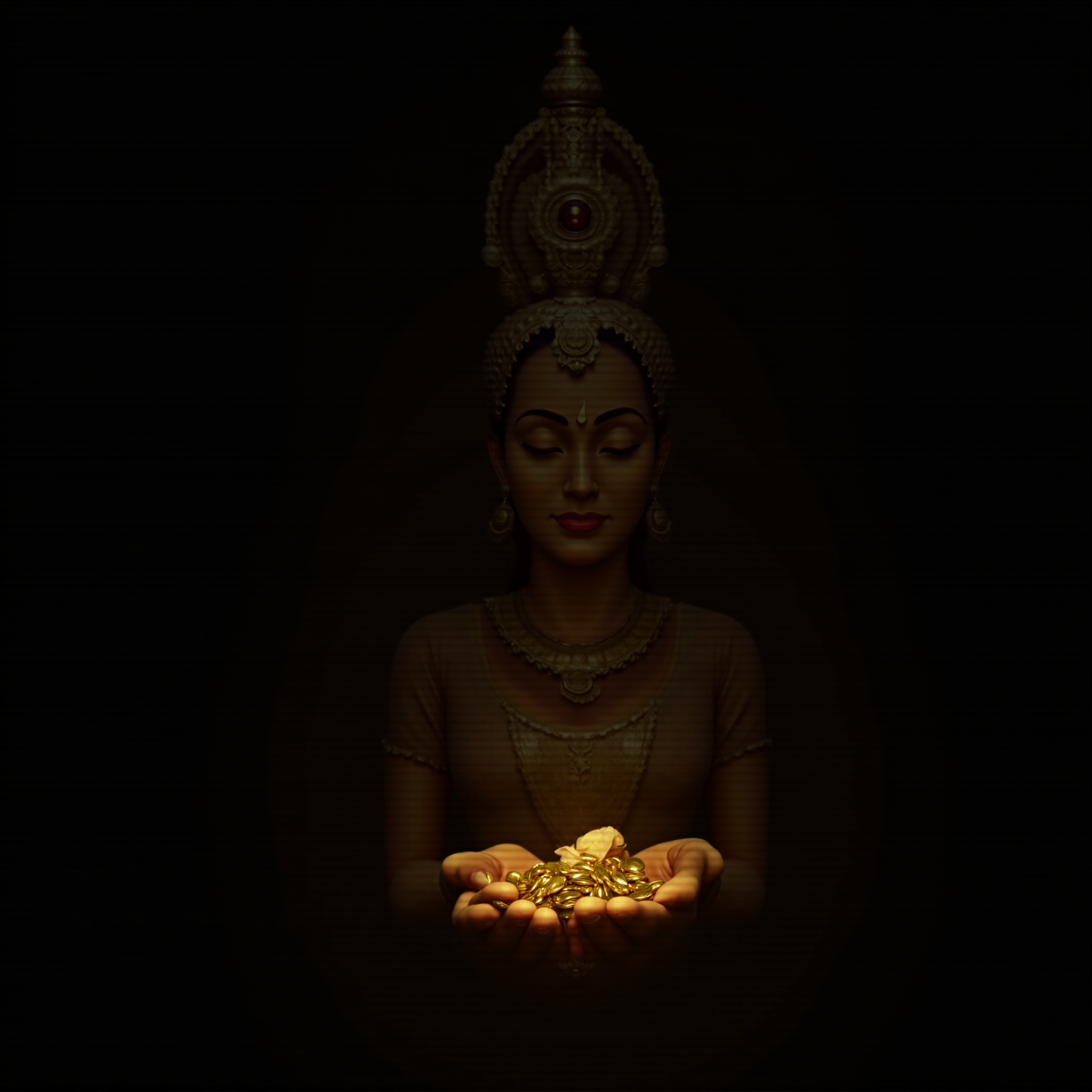 Goddess Lakshmi dark amoled wallpaper - free HD and 4K Goddess Lakshmi Dark Golden Wallpaper for desktop and phone