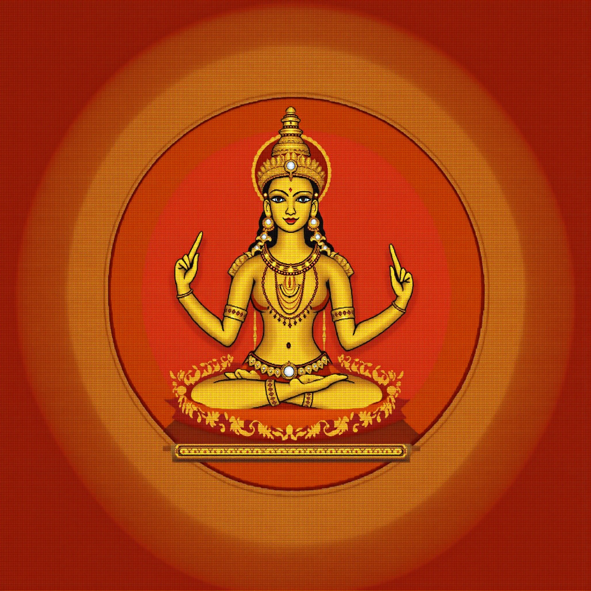 Goddess Lakshmi traditional wallpaper - free HD and 4K Goddess Lakshmi Traditional Tanjore Wallpaper for desktop and phone